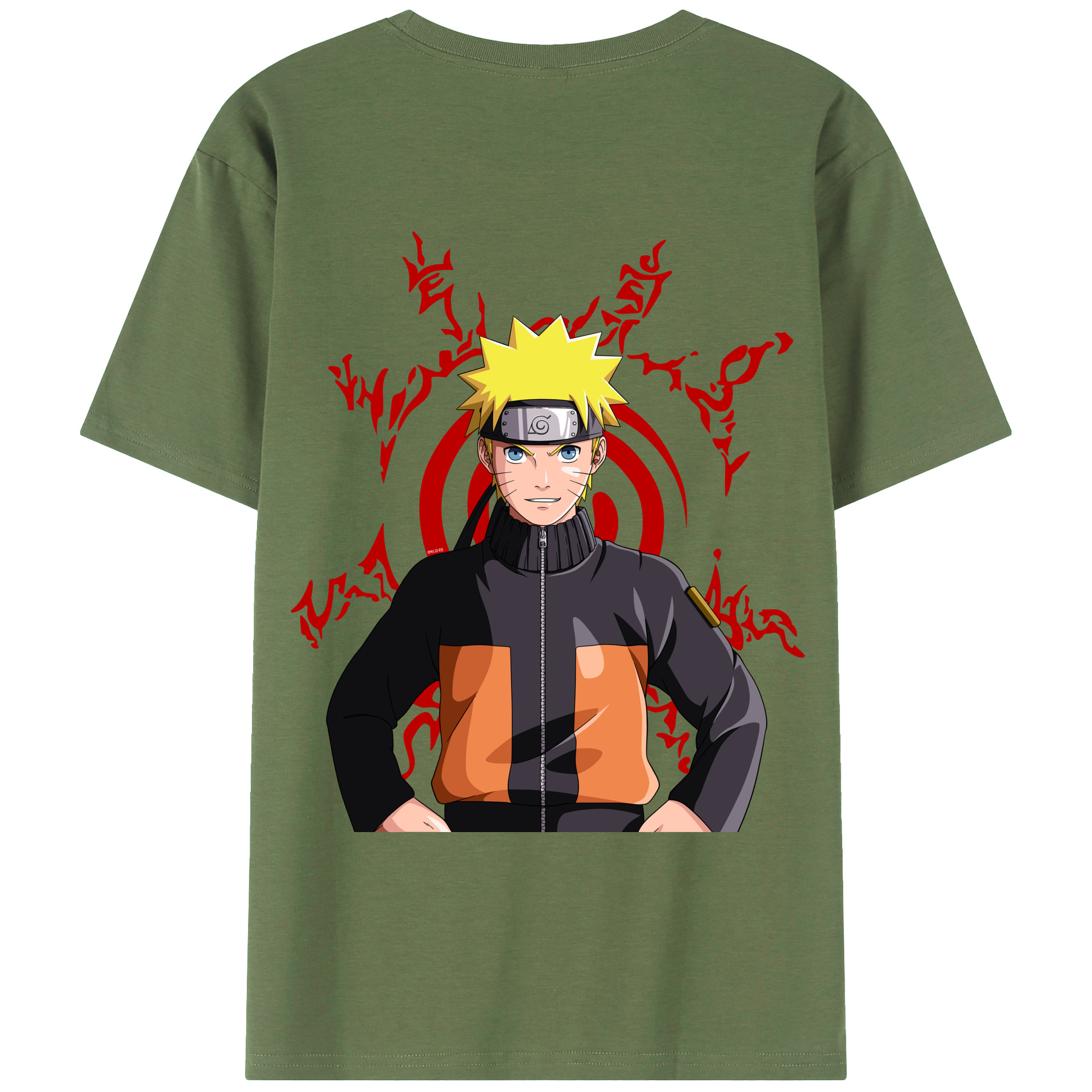 （画像用） NARUTO -ナルト- うずまき ナルト Uzumaki Naruto 綿100％ メンズ半袖Tシャツ（バックプリント） 通気性